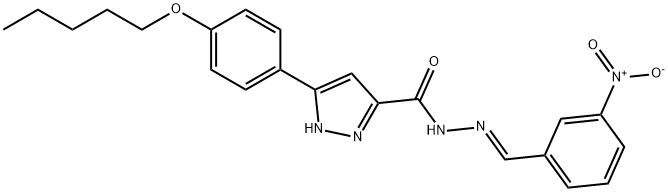 N'-[(E)-(3-nitrophenyl)methylidene]-3-[4-(pentyloxy)phenyl]-1H-pyrazole-5-carbohydrazide Structural