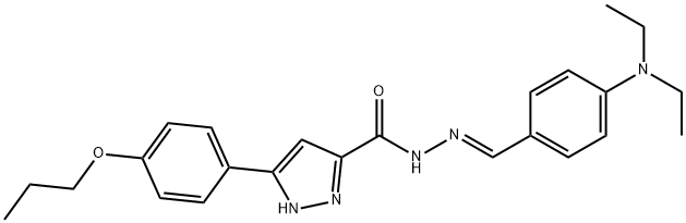 N'-{(E)-[4-(diethylamino)phenyl]methylidene}-3-(4-propoxyphenyl)-1H-pyrazole-5-carbohydrazide Structural