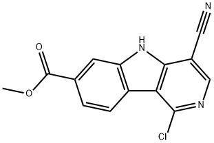 methyl 1-chloro-4-cyano-5H-pyrido[4,3-b]indole-7-carboxylate Structural