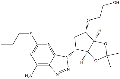 2-[[(3aR,4S,6R,6aS)-6-(7-azanyl-5-propylsulfanyl-[1,2,3]triazolo[4,5-d]pyrimidin-3-yl)-2,2-dimethyl-4,5,6,6a-tetrahydro-3aH-cyclopenta[d][1,3]dioxol-4-yl]oxy]ethanol Structural