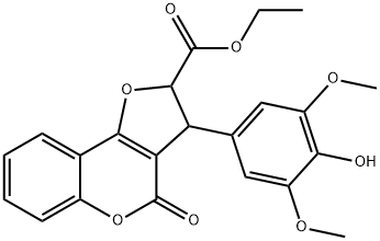 ethyl 3-(4-hydroxy-3,5-dimethoxyphenyl)-4-oxo-3,4-dihydro-2H-furo[3,2-c]chromene-2-carboxylate Structural