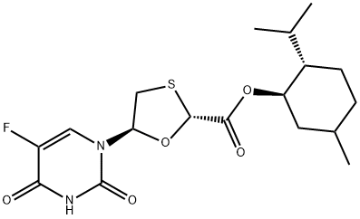 (2R,5S)-5-(5-Fluoro-3,4-dihydro-2,4-dioxo-1(2H)-pyrimidinyl)-1,3-oxathiolane-2-carboxylic acid (1R,2S,5R)-5-methyl-2-(1-methylethyl)cyclohexyl ester Structural