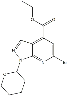 Ethyl 6-bromo-1-(tetrahydro-2H-pyran-2-yl)-1H-pyrazolo[3,4-b]pyridine-4-carboxylate Structural