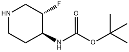 tert-butyl N-[(3S,4S)-3-fluoropiperidin-4-yl]carbamate Structural