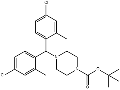 tert-butyl 4-(bis(4-chloro-2-methylphenyl)methyl)piperazine-1-carboxylate Structural