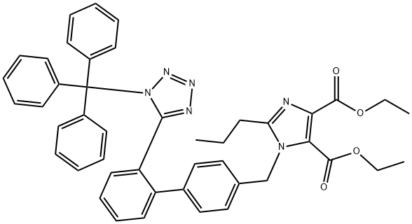 diethyl 2-propyl-1-((2'-(1-trityl-1H-tetrazol-5-yl)-[1,1'-biphenyl]-4-yl)methyl)-1H-imidazole-4,5-dicarboxylate Structural