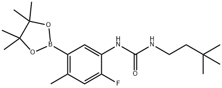 Urea, N-(3,3-dimethylbutyl)-N'-[2-fluoro-4-methyl-5-(4,4,5,5-tetramethyl-1,3,2-dioxaborolan-2-yl)phenyl]- Structural