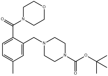 tert-butyl 4-([5-methyl-2-[(morpholin-4-yl)carbonyl]phenyl]methyl)piperazine-1-carboxylate Structural