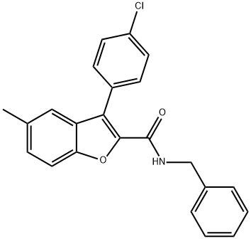 N-benzyl-3-(4-chlorophenyl)-5-methylbenzofuran-2-carboxamide(WXG00304) Structural