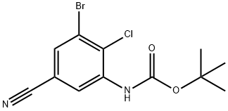tert-butyl(3-bromo-2-chloro-5-cyanophenyl)carbamate Structural