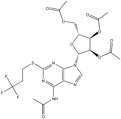 Adenosine,N-acetyl-2-[(3,3,3-trifluoropropyl)thio]-,2',3',5'-triacetate (9CI) Structural