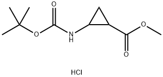methyl 2-((tert-butoxycarbonyl)amino)cyclopropanecarboxylate hydrochloride Structural