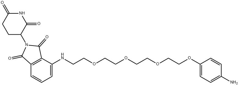 4-((2-(2-(2-(2-(4-aminophenoxy)ethoxy)ethoxy)ethoxy)ethyl)amino)-2-(2,6-dioxopiperidin-3-yl)isoindoline-1,3-dione Structural