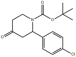 tert-butyl 2-(4-chlorophenyl)-4-oxopiperidine-1-carboxylate Structural