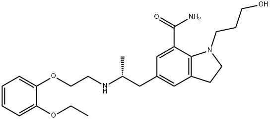 (R)-5-(2-((2-(2-ethoxyphenoxy)ethyl)amino)propyl)-1-(3-hydroxypropyl)indoline-7-carboxamide(WXG00186) Structural