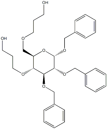 Phenylmethyl 4,6-bis-O-(3-hydroxypropyl)-2,3-bis-O-(phenylmethyl)-alpha-D-glucopyranoside Structural