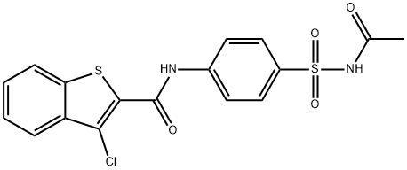 N-[4-(acetylsulfamoyl)phenyl]-3-chloro-1-benzothiophene-2-carboxamide Structural