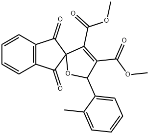 dimethyl 1',3'-dioxo-5-(o-tolyl)-1',3'-dihydro-5H-spiro[furan-2,2'-indene]-3,4-dicarboxylate Structural