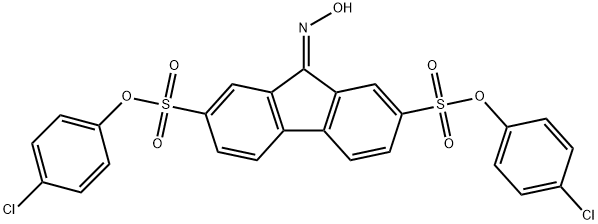 BIS(4-CHLOROPHENYL) 9-(HYDROXYIMINO)-9H-FLUORENE-2,7-DISULFONATE Structural