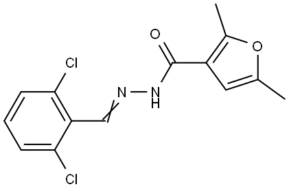 N'-[(E)-(2,6-dichlorophenyl)methylidene]-2,5-dimethylfuran-3-carbohydrazide Structural