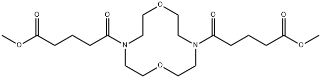 dimethyl 5,5'-(1,7-dioxa-4,10-diazacyclododecane-4,10-diyl)bis(5-oxopentanoate) Structural