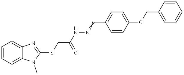 N'-{(E)-[4-(benzyloxy)phenyl]methylidene}-2-[(1-methyl-1H-benzimidazol-2-yl)sulfanyl]acetohydrazide Structural
