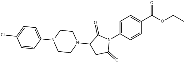 ethyl 4-(3-(4-(4-chlorophenyl)piperazin-1-yl)-2,5-dioxopyrrolidin-1-yl)benzoate Structural