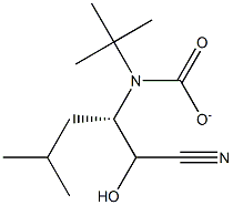 tert-butyl((2S)-1-cyano-1-hydroxy-4-methylpentan-2-yl)carbamate Structural