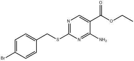 ethyl 4-amino-2-[(4-bromobenzyl)sulfanyl]pyrimidine-5-carboxylate Structural