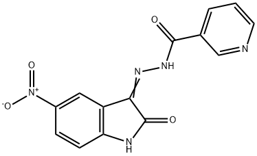N'-[(3Z)-5-nitro-2-oxo-1,2-dihydro-3H-indol-3-ylidene]pyridine-3-carbohydrazide Structural