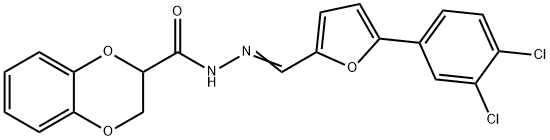 N'-{(E)-[5-(3,4-dichlorophenyl)furan-2-yl]methylidene}-2,3-dihydro-1,4-benzodioxine-2-carbohydrazide Structural