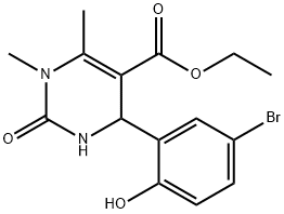 ethyl 4-(5-bromo-2-hydroxyphenyl)-1,6-dimethyl-2-oxo-1,2,3,4-tetrahydropyrimidine-5-carboxylate Structural