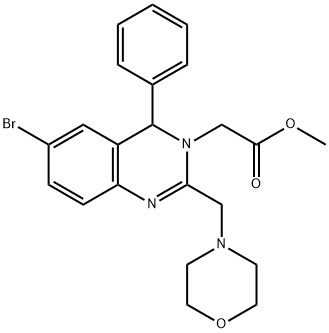 methyl 2-(6-bromo-2-(morpholinomethyl)-4-phenylquinazolin-3(4H)-yl)acetate Structural