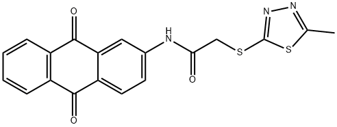 N-(9,10-dioxo-9,10-dihydroanthracen-2-yl)-2-[(5-methyl-1,3,4-thiadiazol-2-yl)sulfanyl]acetamide Structural
