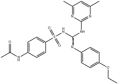 N-[4-({(E)-[(4,6-dimethylpyrimidin-2-yl)amino][(4-ethoxyphenyl)amino]methylidene}sulfamoyl)phenyl]acetamide Structural