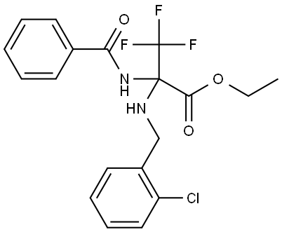 ethyl 2-benzamido-2-((2-chlorobenzyl)amino)-3,3,3-trifluoropropanoate Structural
