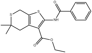 ethyl 2-benzamido-5,5-dimethyl-5,7-dihydro-4H-thieno[2,3-c]thiopyran-3-carboxylate Structural
