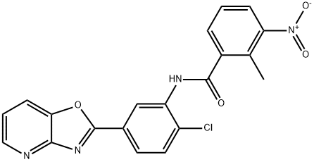 N-[2-chloro-5-([1,3]oxazolo[4,5-b]pyridin-2-yl)phenyl]-2-methyl-3-nitrobenzamide Structural