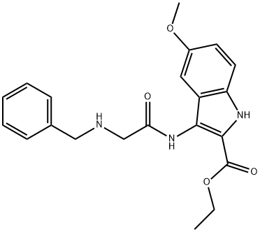 ethyl 3-(2-(benzylamino)acetamido)-5-methoxy-1H-indole-2-carboxylate Structural