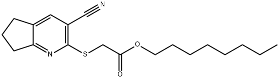 octyl 2-((3-cyano-6,7-dihydro-5H-cyclopenta[b]pyridin-2-yl)thio)acetate Structural