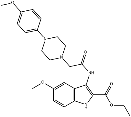 ethyl 5-methoxy-3-(2-(4-(4-methoxyphenyl)piperazin-1-yl)acetamido)-1H-indole-2-carboxylate Structural