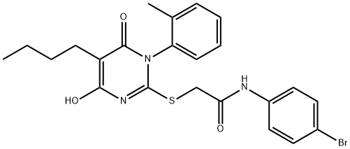 N-(4-bromophenyl)-2-((5-butyl-4-hydroxy-6-oxo-1-(o-tolyl)-1,6-dihydropyrimidin-2-yl)thio)acetamide Structural