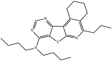 N,N-dibutyl-5-propyl-1,2,3,4-tetrahydropyrimido[4',5':4,5]thieno[2,3-c]isoquinolin-8-amine Structural