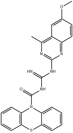 N-{(E)-amino[(6-methoxy-4-methylquinazolin-2-yl)amino]methylidene}-10H-phenothiazine-10-carboxamide Structural