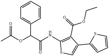 ethyl 5'-(2-acetoxy-2-phenylacetamido)-[2,3'-bithiophene]-4'-carboxylate Structural