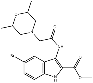 methyl 5-bromo-3-(2-(2,6-dimethylmorpholino)acetamido)-1H-indole-2-carboxylate Structural