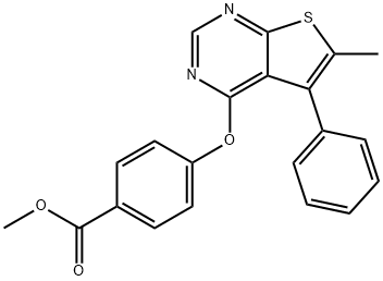 methyl 4-((6-methyl-5-phenylthieno[2,3-d]pyrimidin-4-yl)oxy)benzoate Structural
