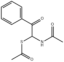 S-(1-acetamido-2-oxo-2-phenylethyl) ethanethioate Structural
