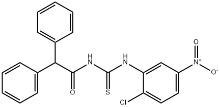 N-[(2-chloro-5-nitrophenyl)carbamothioyl]-2,2-diphenylacetamide Structural