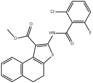 methyl 2-(2-chloro-6-fluorobenzamido)-4,5-dihydronaphtho[2,1-b]thiophene-1-carboxylate Structural